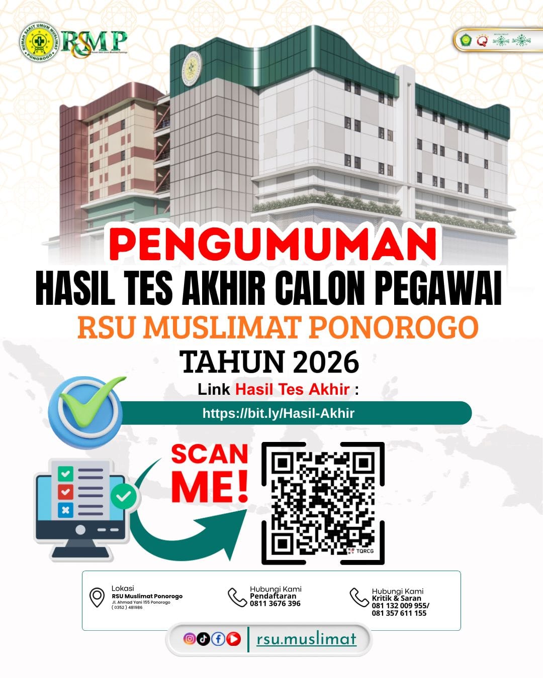 Pengumuman Hasil Tes Akhir 
